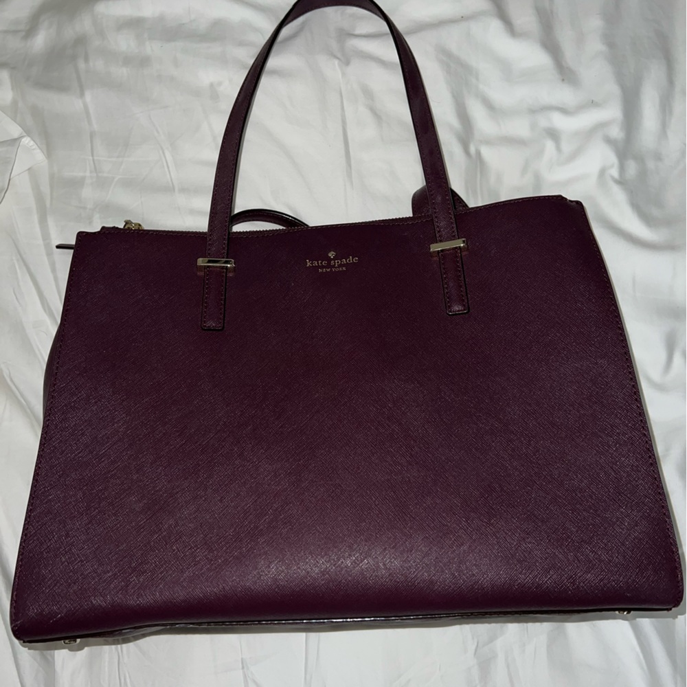 Kate spade work tote bag plum colored